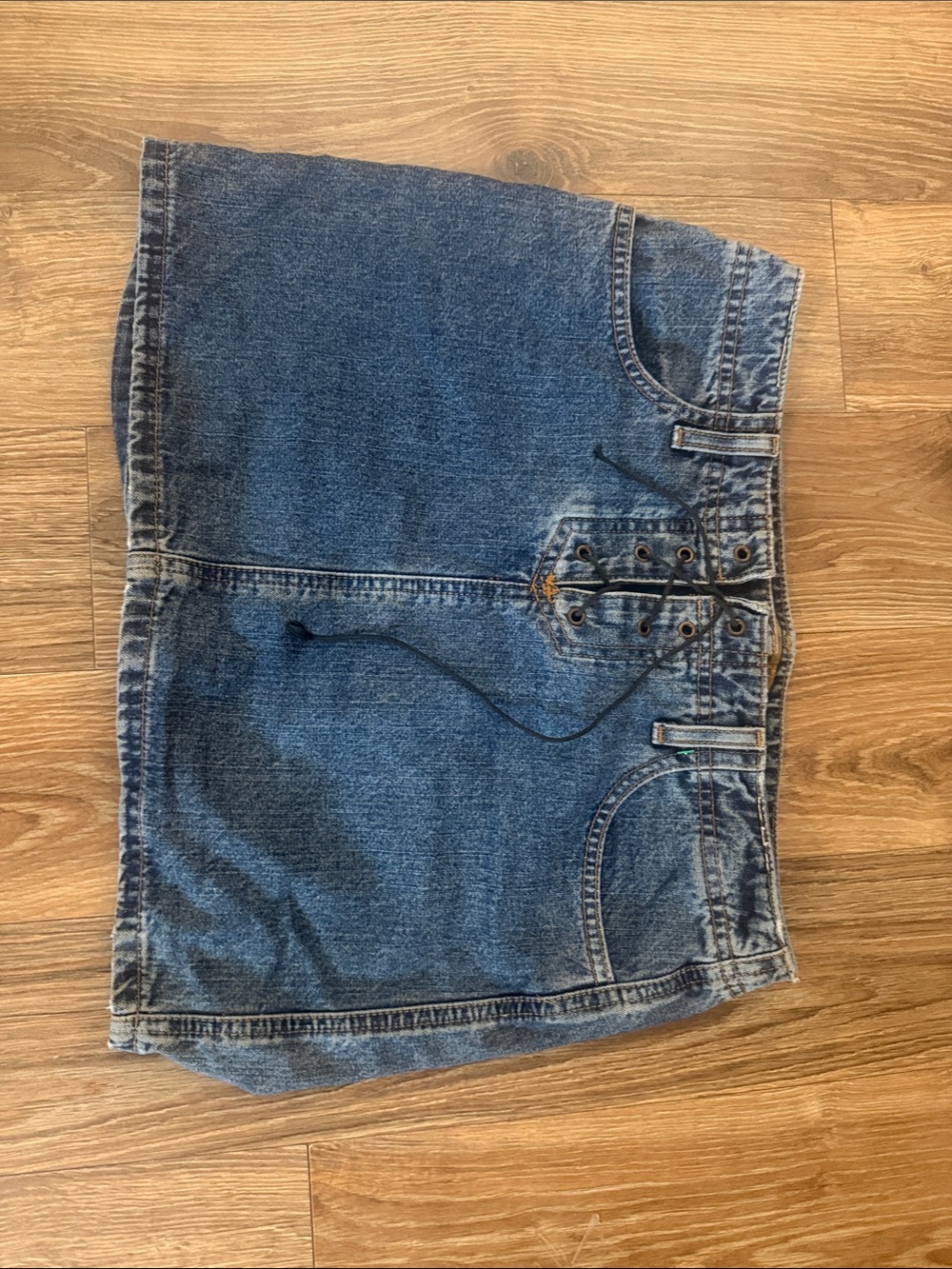 lei Blue Lace-Up Denim Mini Skirt size 9